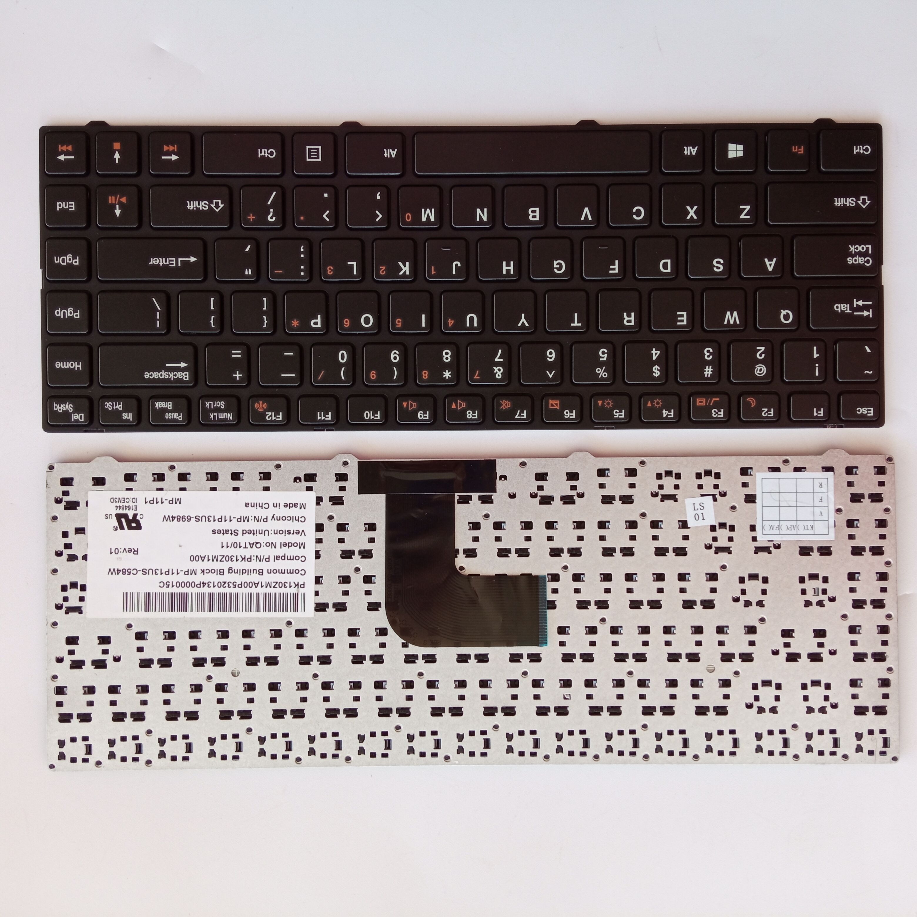 Picture of New Replacement Laptop Keyboard For N/A QAT10/QAT11/U400A/MP-11P16SU-C851 BLACK FRAME BLACK US Layout